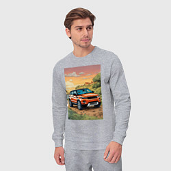 Костюм хлопковый мужской Land rover evoque, цвет: меланж — фото 2