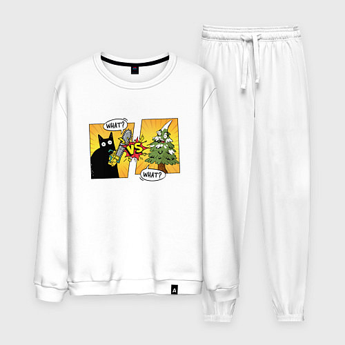 Мужской костюм Кот против елки / Белый – фото 1