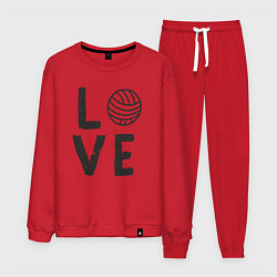 Костюм хлопковый мужской Lover volleyball, цвет: красный