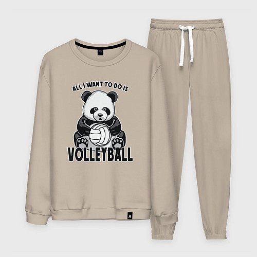 Мужской костюм Panda volleyball / Миндальный – фото 1