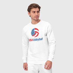 Костюм хлопковый мужской Волейбол Америки, цвет: белый — фото 2