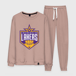 Костюм хлопковый мужской Los Angelas Lakers star, цвет: пыльно-розовый