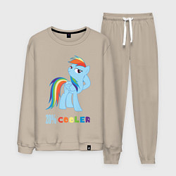 Костюм хлопковый мужской Крутая Рейнбоу Дэш, цвет: миндальный