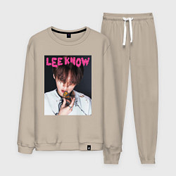 Костюм хлопковый мужской Lee Know Rock Star Stray Kids, цвет: миндальный