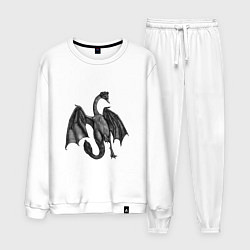 Костюм хлопковый мужской Demon swan, цвет: белый