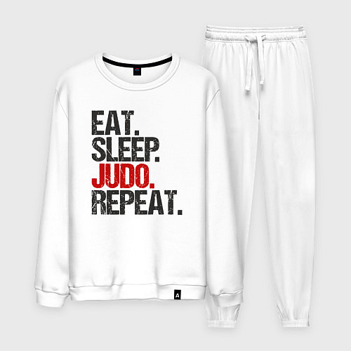 Мужской костюм Eat sleep judo repeat / Белый – фото 1