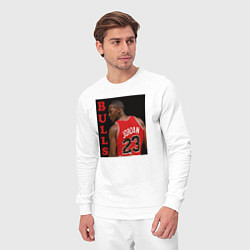 Костюм хлопковый мужской Bulls Jordan, цвет: белый — фото 2