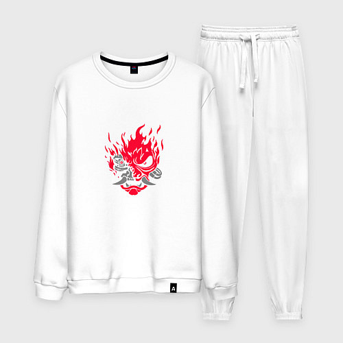 Мужской костюм Логотип Samurai Cyberpunk 2077 / Белый – фото 1