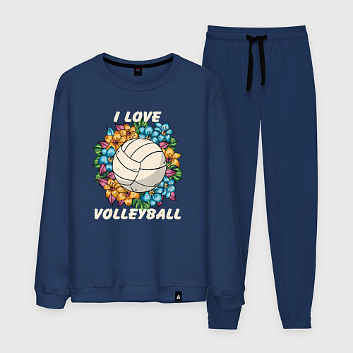 Мужской костюм I love volleyball / Тёмно-синий – фото 1
