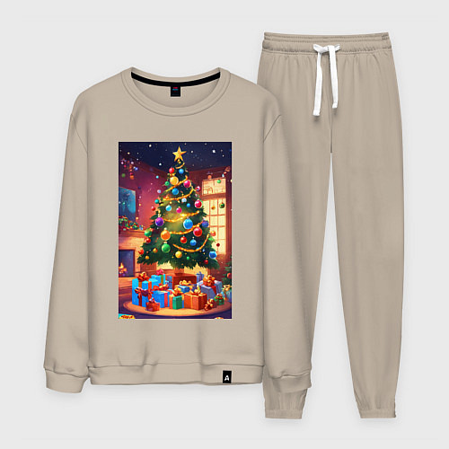 Мужской костюм Красочное рождество / Миндальный – фото 1