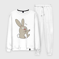 Костюм хлопковый мужской Funny bunny, цвет: белый