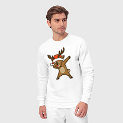 Костюм хлопковый мужской Dabbing deer, цвет: белый — фото 2