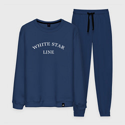 Костюм хлопковый мужской White star line - копия дизайна экипажа на титаник, цвет: тёмно-синий