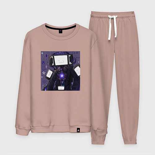 Мужской костюм Funny Titan TV Man / Пыльно-розовый – фото 1