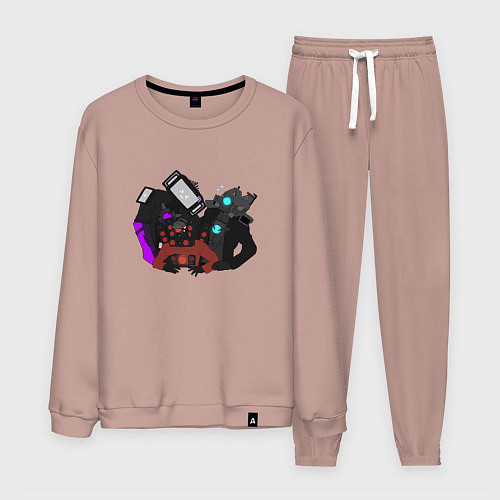 Мужской костюм Камерамен ТВ мен м Спикермен / Пыльно-розовый – фото 1