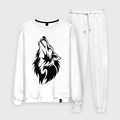 Мужской костюм Воющий волк / Белый – фото 1