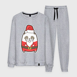 Костюм хлопковый мужской Панда дед-мороз, цвет: меланж