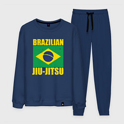 Костюм хлопковый мужской Brazilian jiu-jitsu, цвет: тёмно-синий