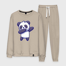 Костюм хлопковый мужской Dabbing panda, цвет: миндальный