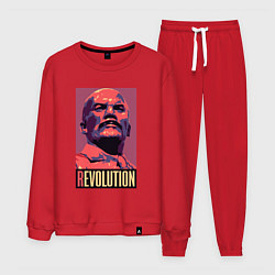 Костюм хлопковый мужской Lenin revolution, цвет: красный