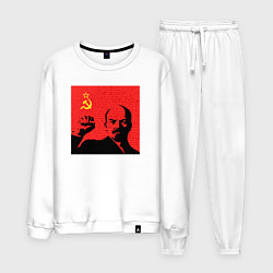 Костюм хлопковый мужской Lenin in red, цвет: белый