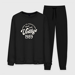Костюм хлопковый мужской 1989 год - выдержанный до совершенства, цвет: черный