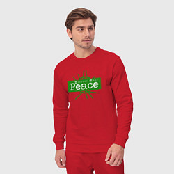 Костюм хлопковый мужской Depeche Mode - Peace wh, цвет: красный — фото 2