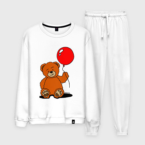 Мужской костюм Плюшевый медведь с воздушным шариком / Белый – фото 1