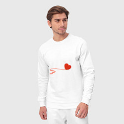 Костюм хлопковый мужской Клубок сердечком, цвет: белый — фото 2