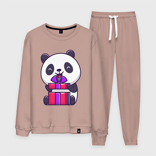 Мужской костюм Панда с подарком / Пыльно-розовый – фото 1
