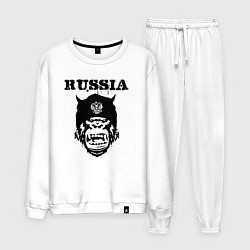 Костюм хлопковый мужской Russian gorilla, цвет: белый