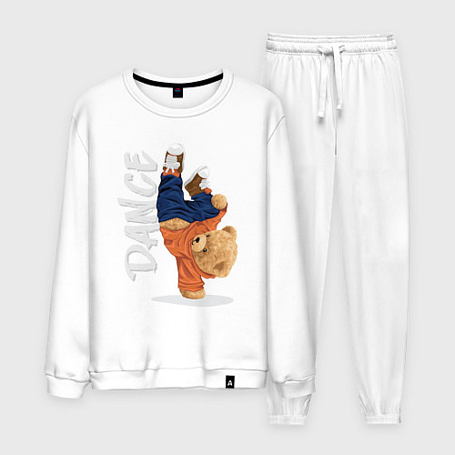 Мужской костюм Плюшевый медвежонок танцор / Белый – фото 1