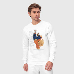 Костюм хлопковый мужской Плюшевый медвежонок танцор, цвет: белый — фото 2