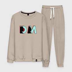 Костюм хлопковый мужской Depeche Mode - DM logo, цвет: миндальный