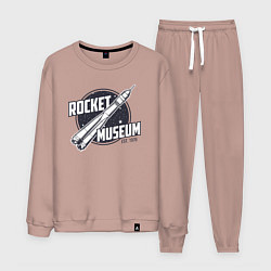 Костюм хлопковый мужской Музей ракет, цвет: пыльно-розовый
