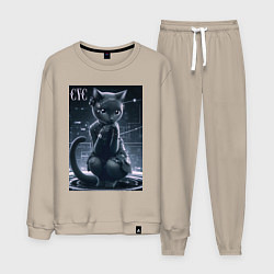 Костюм хлопковый мужской Кибер кисуля, цвет: миндальный