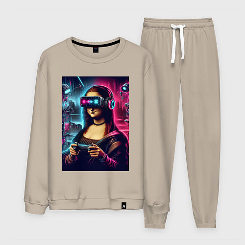 Мужской костюм Mona Lisa is an avid gamer - fantasy / Миндальный – фото 1