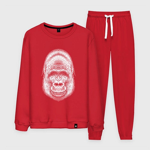 Мужской костюм Морда веселой гориллы / Красный – фото 1