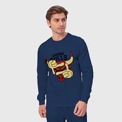 Костюм хлопковый мужской Bulls logo with hands, цвет: тёмно-синий — фото 2