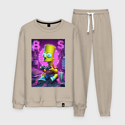 Костюм хлопковый мужской Bart Simpson - cool gamer, цвет: миндальный