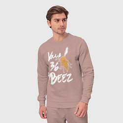 Костюм хлопковый мужской Killa beez 36, цвет: пыльно-розовый — фото 2