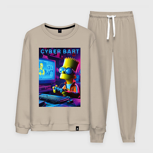 Мужской костюм Cyber Bart is an avid gamer / Миндальный – фото 1