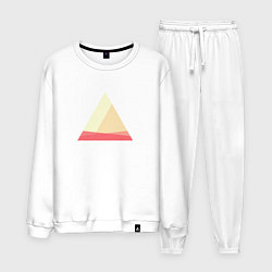 Костюм хлопковый мужской Абстрактные цветные треугольники, цвет: белый