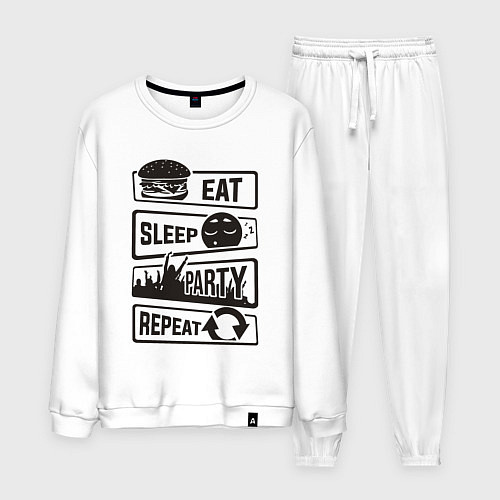 Мужской костюм Есть спать вечеринка / Белый – фото 1