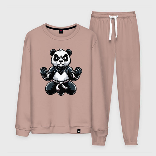 Мужской костюм Панда тренеруется / Пыльно-розовый – фото 1