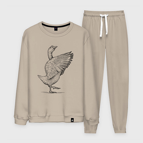 Мужской костюм Гусь встрепенусь / Миндальный – фото 1