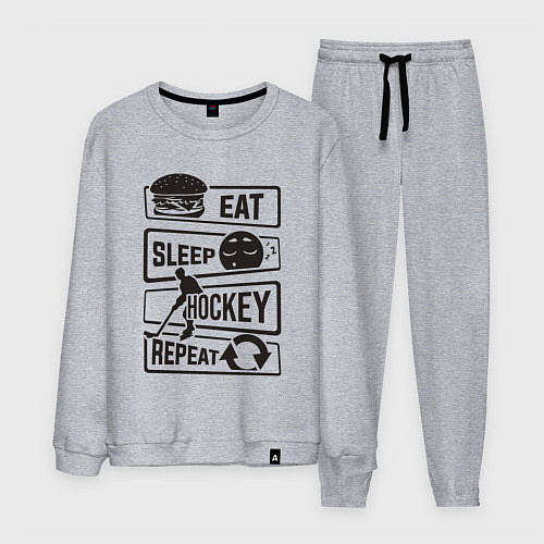 Мужской костюм Eat sleep hockey / Меланж – фото 1