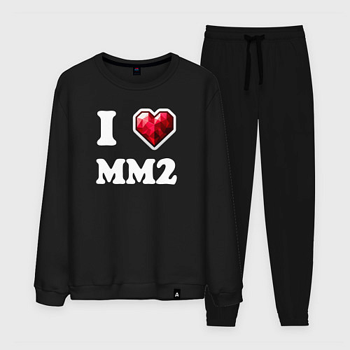 Мужской костюм Я люблю мм2 Роблокс - I heart mm2 Roblox / Черный – фото 1