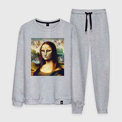 Мужской костюм Мона Лиза превращается в кошку / Меланж – фото 1