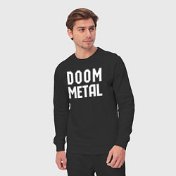 Костюм хлопковый мужской Надпись Doom metal, цвет: черный — фото 2